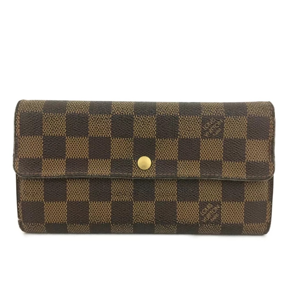 Louis Vuitton Damier Sarah Long Bifold Wallet Brown